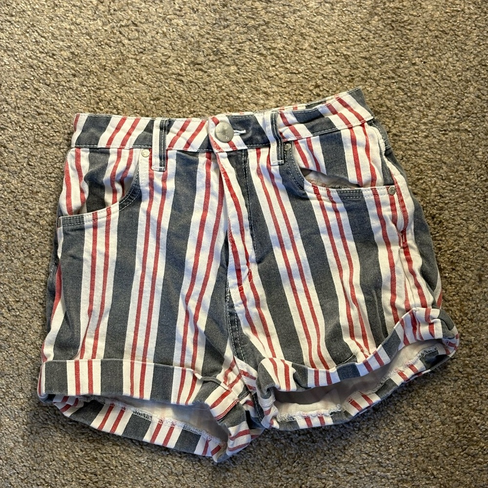 Striped Red and Gray Shorts